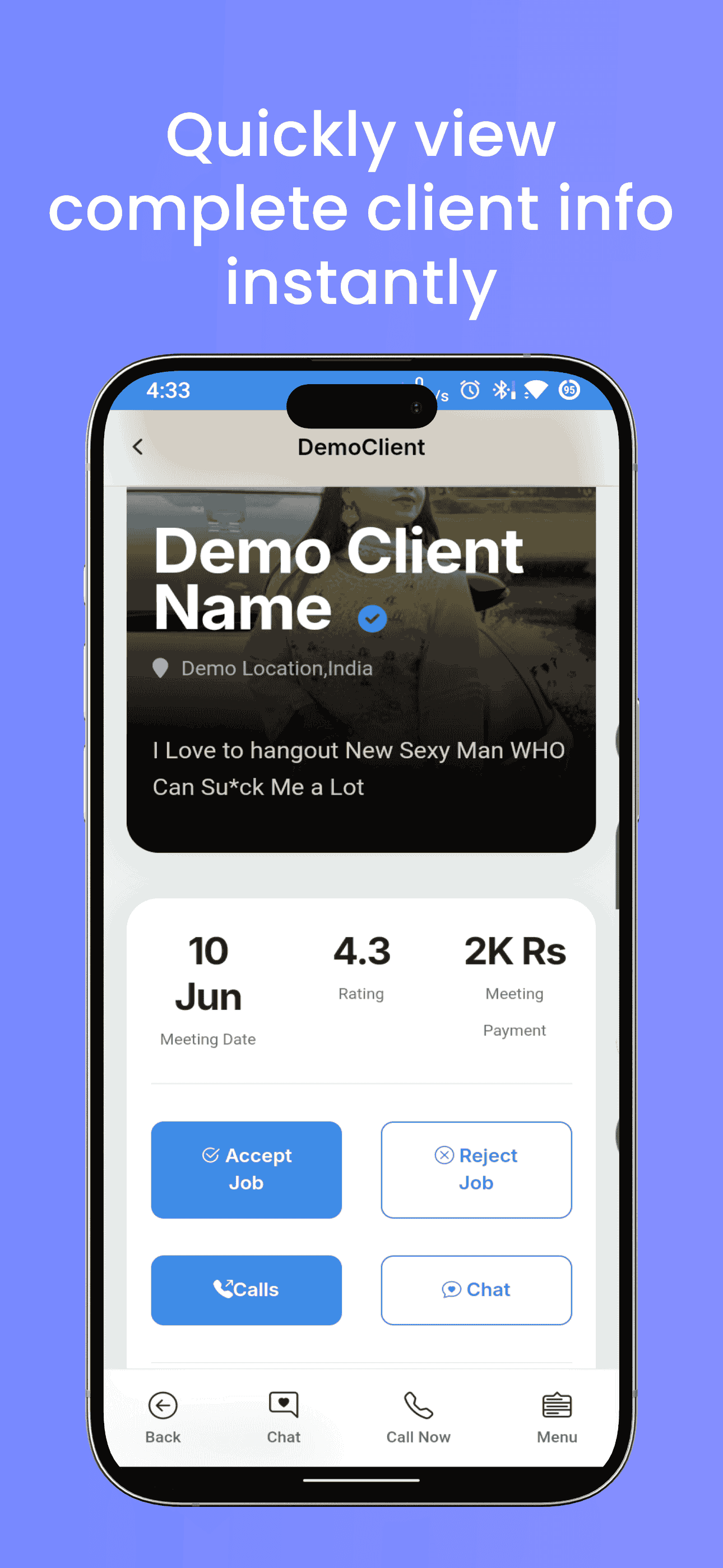 CallBoy App Screenshot 10